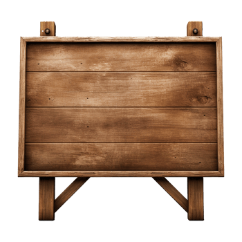 AI generated Wooden Signage Board Isolated on Transparent Background png