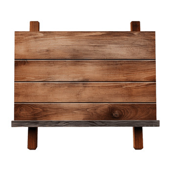 AI generated Wooden Signage Board Isolated on Transparent Background png