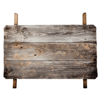 AI generated Wooden Signage Board Isolated on Transparent Background png