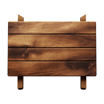 AI generated Wooden Signage Board Isolated on Transparent Background png