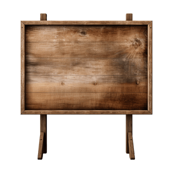 AI generated Wooden Signage Board Isolated on Transparent Background png