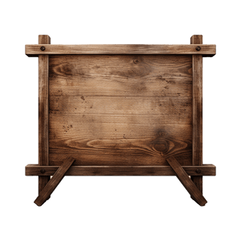 AI generated Wooden Signage Board Isolated on Transparent Background png
