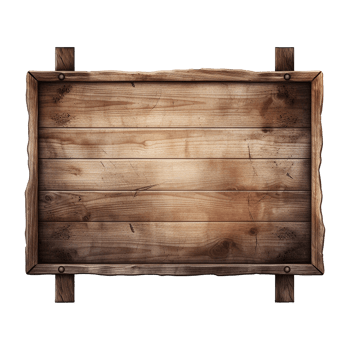AI generated Wooden Signage Board Isolated on Transparent Background png