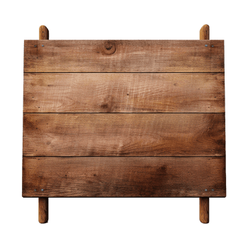 AI generated Wooden Signage Board Isolated on Transparent Background png