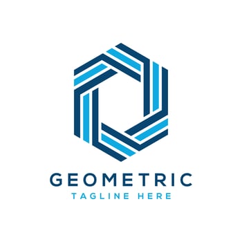 Geometric Hexagon shape monogram logo design simple modern concept vector