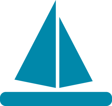 sailboat floating on wave ocean sea icon png