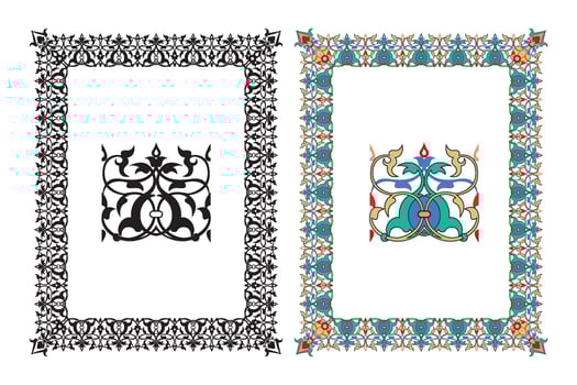 Vintage traditional realistic black and color frames set on white background isolated vector illustration