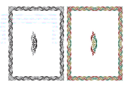 Vintage traditional realistic black and color frames set on white background isolated vector illustration