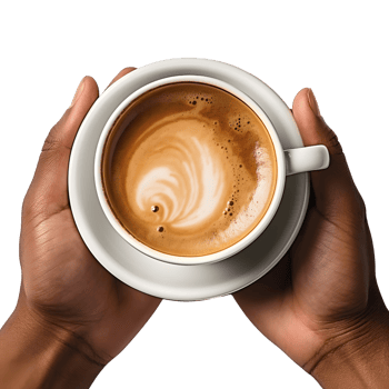 AI generated Hand Holding Cup, Top Perspective png