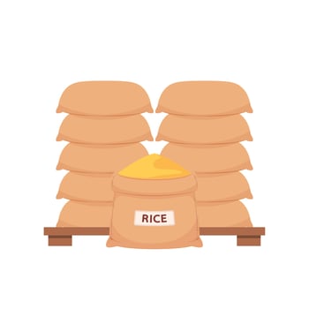 Rice sack cartoon vector. Wheat symbol. Paddy vector. vector