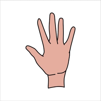 Aquarium Hand vector illustration. Female hands holding and pointing gesture, crossed fingers, fist, peace and thumbs up. Cartoon human palm and wrist vector set. hand sign language for the deaf