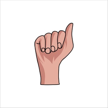 Aquarium Hand vector illustration. Female hands holding and pointing gesture, crossed fingers, fist, peace and thumbs up. Cartoon human palm and wrist vector set. hand sign language for the deaf