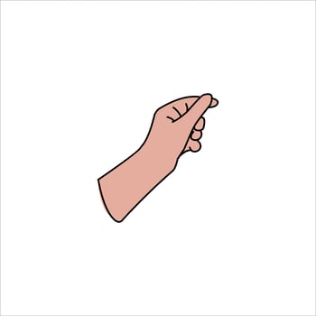 Aquarium Hand vector illustration. Female hands holding and pointing gesture, crossed fingers, fist, peace and thumbs up. Cartoon human palm and wrist vector set. hand sign language for the deaf