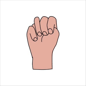 Aquarium Hand vector illustration. Female hands holding and pointing gesture, crossed fingers, fist, peace and thumbs up. Cartoon human palm and wrist vector set. hand sign language for the deaf