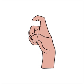 Aquarium Hand vector illustration. Female hands holding and pointing gesture, crossed fingers, fist, peace and thumbs up. Cartoon human palm and wrist vector set. hand sign language for the deaf