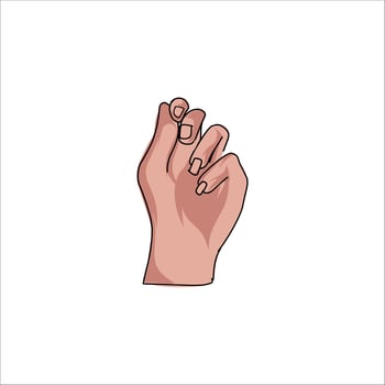 Aquarium Hand vector illustration. Female hands holding and pointing gesture, crossed fingers, fist, peace and thumbs up. Cartoon human palm and wrist vector set. hand sign language for the deaf