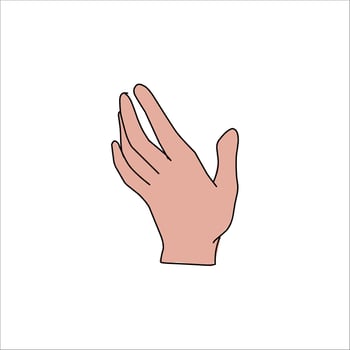 Aquarium Hand vector illustration. Female hands holding and pointing gesture, crossed fingers, fist, peace and thumbs up. Cartoon human palm and wrist vector set. hand sign language for the deaf