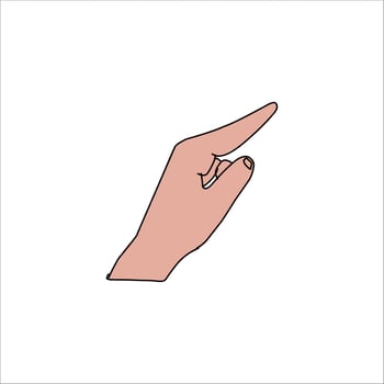 Aquarium Hand vector illustration. Female hands holding and pointing gesture, crossed fingers, fist, peace and thumbs up. Cartoon human palm and wrist vector set. hand sign language for the deaf