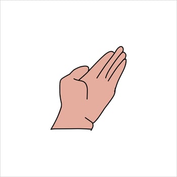 Aquarium Hand vector illustration. Female hands holding and pointing gesture, crossed fingers, fist, peace and thumbs up. Cartoon human palm and wrist vector set. hand sign language for the deaf