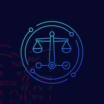 legal case progress icon, linear design vector