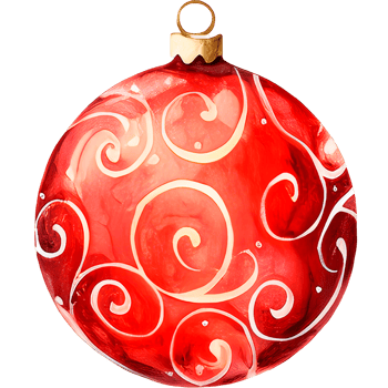 AI generated Watercolor Christmas tree decorations. Bright balls for decoration. png