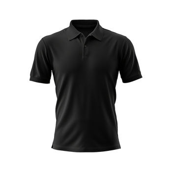 AI generated Short sleeves black polo t-shirt isolated on transparent background png