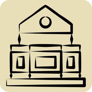 Icon Theatre. related to Theatre Gradient symbol. hand drawn style. simple design editable. simple illustration vector