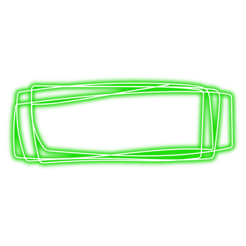 Abstract neon green hand drawn frame on transparent background png