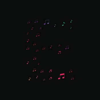 Colorful single font design with music icons for logo and branding vector