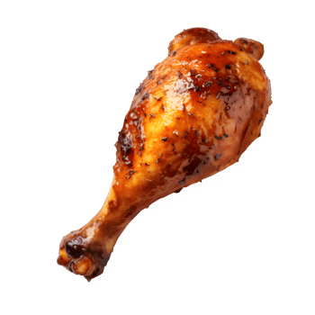 AI generated grilled chicken drum stick ,fried chicken thighs isolated on transparent background ,generative ai png