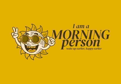 Morning person. Vintage character illustration of a sun wearing sunglasses vector