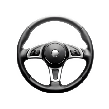 AI generated racing car steering wheel isolated on transparent background ,generative ai png