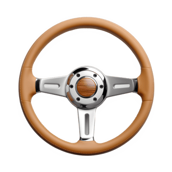 AI generated racing car steering wheel isolated on transparent background ,generative ai png