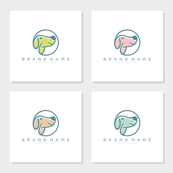 Letter Shaped Dog Letter Logo Design P concept vector