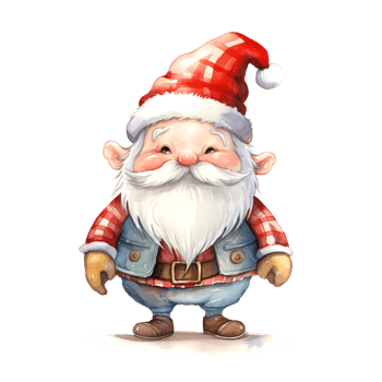 AI generated Watercolor Christmas Gnome. Clipart. AI generated. png