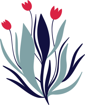 Elegant floral arrangement in Asian style. Cartoon illustration of flower png