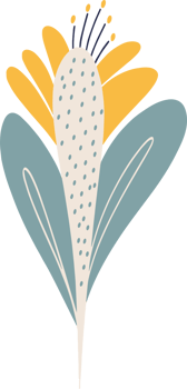 Tropical flower in Asian style. Cartoon illustration png