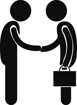 businessman handshake icon in flat. isolated on transparent background. Modern Universal Business, finance, office workplace Strategy and Management sign symbol vector for apps and website