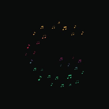 Colorful single font design with music icons for logo and branding vector
