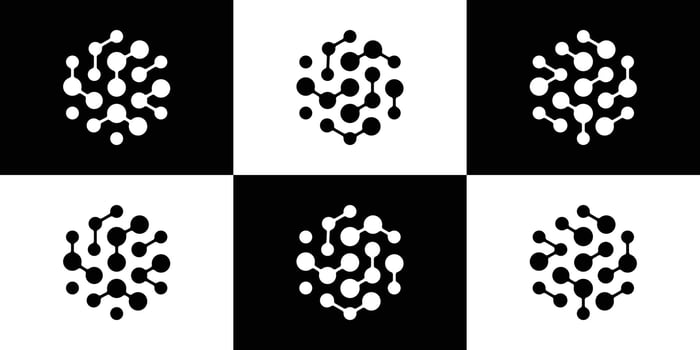 logo design technology connection in hexagonal icon vector inspiration