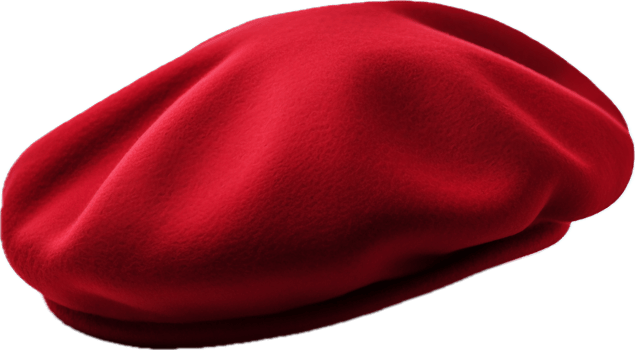 AI generated red french beret png