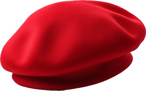 AI generated red french beret png