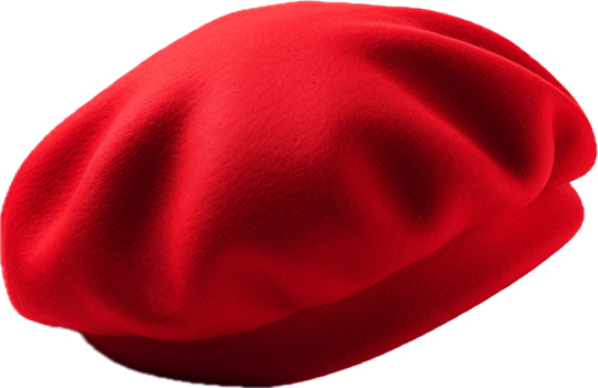 AI generated red french beret png