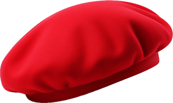 AI generated red french beret png