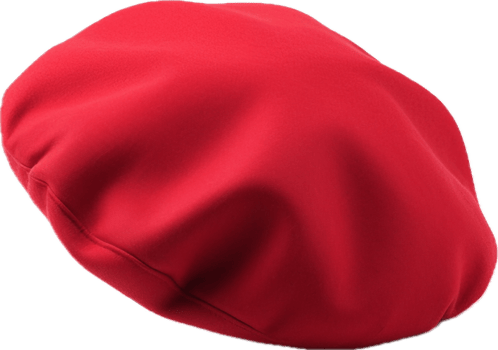 AI generated red french beret png