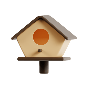 3d birdhouse with transparent background, spring season 3d set png