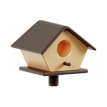 3d birdhouse with transparent background, spring season 3d set png