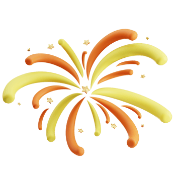 Fireworks carnival 3D Illustration png