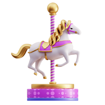 Carousel Horse carnival 3D Illustration png