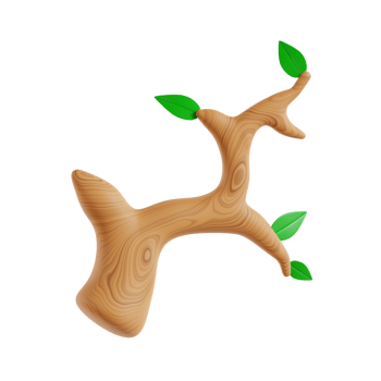 3d branch with transparent background, spring season 3d set png